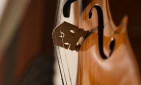 Detailansicht einer Violine.